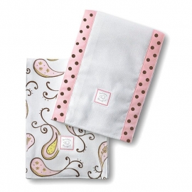 Полотенчики SwaddleDesign Baby Burpie Set Pink Paisley