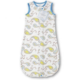 Спальный мешок для новорожденного SwaddleDesigns zzZipMe Sack 3-6M Flannel Pstl Blue Paisley