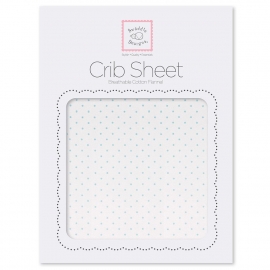 Простынь детская SwaddleDesigns Fitted Crib Sheet Pstl. Blue Dot