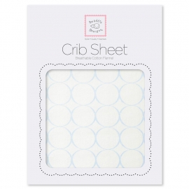 Простынь детская SwaddleDesigns Fitted Crib Sheet - Organic Blue Mod C on IV