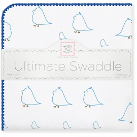 Фланелевая пеленка для новорожденного SwaddleDesigns Blue Chickies