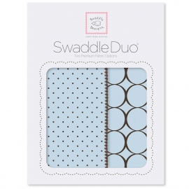 Набор пеленок фланель/тонкая SwaddleDesigns Swaddle Duo Pstl Blue Modern