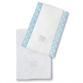 Полотенчики SwaddleDesigns Baby Burpie Set Blue Sterling Deco Elephants on Sunwashed Pastels