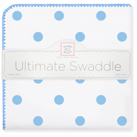 Пеленка фланель для новорожденного SwaddleDesigns Ultimate Big Dots Blue
