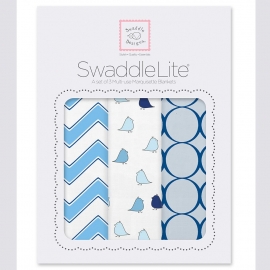Наборы пеленок SwaddleDesigns SwaddleLite Chic Chevron Lite Blue