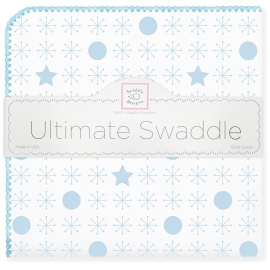 Пеленка фланель для новорожденного SwaddleDesigns Ultimate Jax & Stars Blue