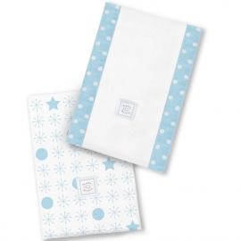 SwaddleDesigns (США) Муслиновые салфетки для новорожденных Blue Jax & Stars