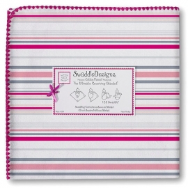 Пеленка фланель для новорожденного SwaddleDesigns Very Berry Stripe