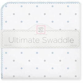 Фланелевая пеленка для новорожденного SwaddleDesigns BL/Sterling Lt Dot