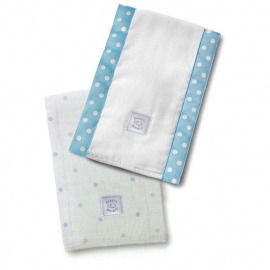 Полотенчики SwaddleDesign Baby Burpie Set PB & Sterling Dot