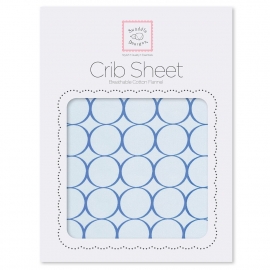 Детская простынь Fitted Crib Sheet True Blue Mod