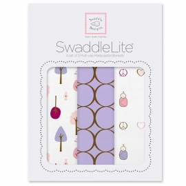 SwaddleDesigns (США) Муслиновые пеленки 2 шт Cute & Calm Lavender