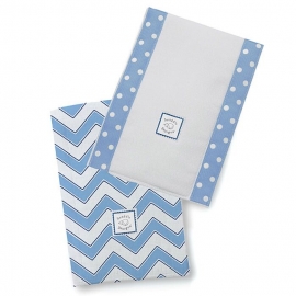 SwaddleDesigns (США) Муслиновые салфетки для новорожденных Blue/TB Trim Chevron