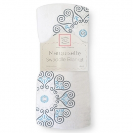 SwaddleDesigns (США) Пеленка детская тонкая Bright Blue Medallions