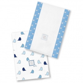 Полотенчики SwaddleDesigns Baby Burpie Set Blue/TB Chickies