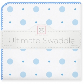 Фланелевая пеленка для новорожденного SwaddleDesigns Blue Big Dot Lt Dot