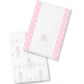 SwaddleDesigns (США) Муслиновые салфетки для новорожденных Pink Garden Bunnie