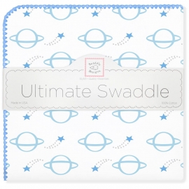 Пеленка фланель для новорожденного SwaddleDesigns Ultimate Planets Blue