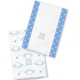Полотенчики SwaddleDesigns Baby Burpie Set Blue Planets
