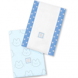 Полотенчики SwaddleDesigns Baby Burpie Set Blue Baby Bunnie