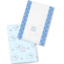 Полотенчики SwaddleDesigns Baby Burpie Set Blue Gray Doggie