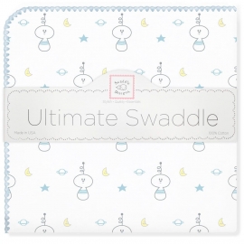 Пеленка фланель для новорожденного SwaddleDesigns Ultimate Space Friend Blue