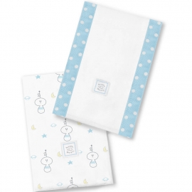 Полотенчики SwaddleDesigns Baby Burpie Set Blue Space Fun