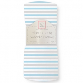 Пеленка детская тонкая SwaddleDesigns Маркизет Simple Stripes Pstl Blue