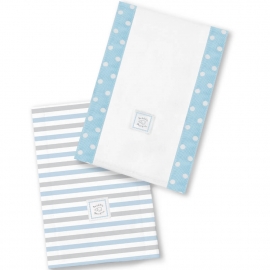 Полотенчики SwaddleDesigns Baby Burpie Set Blue Simple Stripes