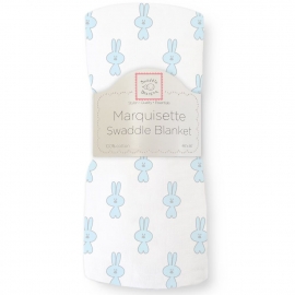 Пеленка детская тонкая SwaddleDesigns Маркизет Little Bunnie Pstl Blue