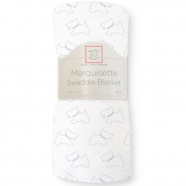 Пеленка детская тонкая SwaddleDesigns Маркизет Little Doggie Pstl Blue