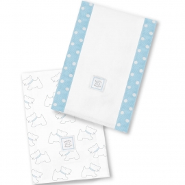 Полотенчики SwaddleDesigns Baby Burpie Set Blue Little Doggie