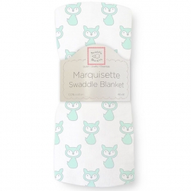Пеленка детская тонкая SwaddleDesigns Маркизет Little Fox Pstl SeaCrystal