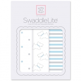 Набор пеленок SwaddleDesigns SwaddleLite Pstl Blue Little Doggie