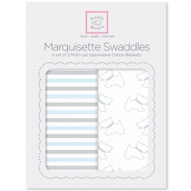Наборы пеленок Marquisette 2-Pack Little Doggie Simple Stripes