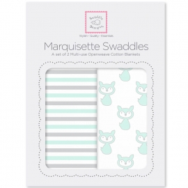 Наборы пеленок Marquisette 2-Pack Little Fox Simple Stripes