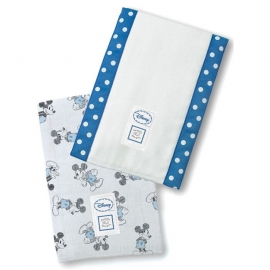 Полотенчики SwaddleDesign Marquisette Baby Burpie Marquisette Baby Burpie Gray + Blue Mickey with True Blue Trim