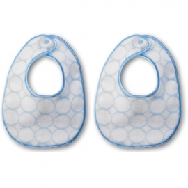 Слюнявчики горошки синие из органического хлопка Blue Mod on IV