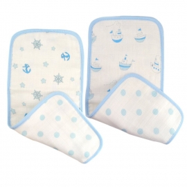Полотенчики SwaddleDesigns Muslin Baby Burpie Blue Ships Ahoy