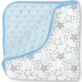 Одеяло муслин/флис SwaddleDesigns Snuggle Blanket Starshine Shimmer Blue