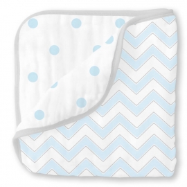 Одеяло муслиновое SwaddleDesigns Luxe Muslin Pale Blue Chevron