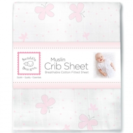 Простынь детская муслиновая SwaddleDesigns Pstl Pink Butterflies