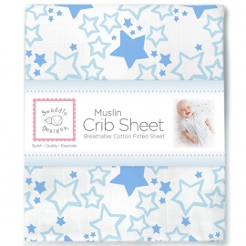 Простынь детская муслиновая SwaddleDesigns Blue Starshine
