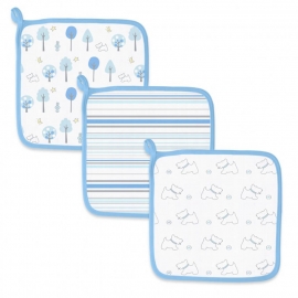 Детские мочалки SwaddleDesigns Washcloth Muslin Blue Forest