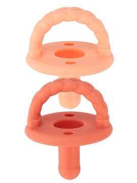 Itzy Ritzy (США) Пустышки силиконовые для новорожденных Персик/Терракота