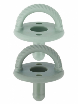 Itzy Ritzy (США) Пустышки для новорожденных цельносиликоновые 0-6, 6-18 Агава/Оливковый