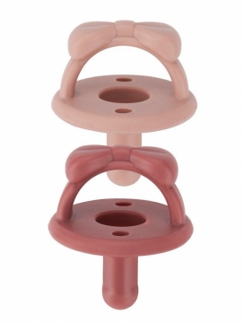 Itzy Ritzy (США) Пустышки цельносиликоновые для девочек 0-6, 6-18 Розовая/Темно розовая